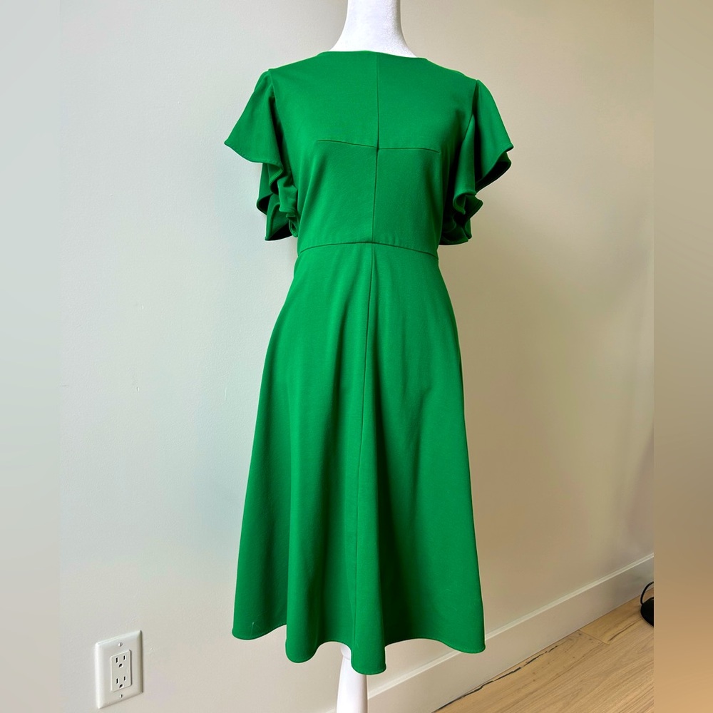 Kate Spade Kelly green flutter sleeve dress size 10